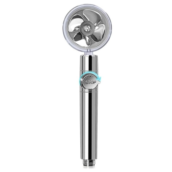Cap de dus de mana Turbo Actionat cu elice, rotativ la 360 de grade