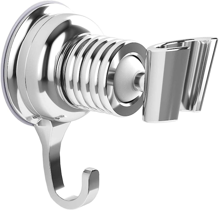 Suport cap de dus, ABS, 11 x 6.5 cm, Argintiu