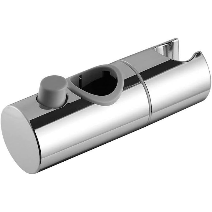 Suport de cap de dus reglabil pentru bara de perete, Crom/ABS, 24cm, Argintiu