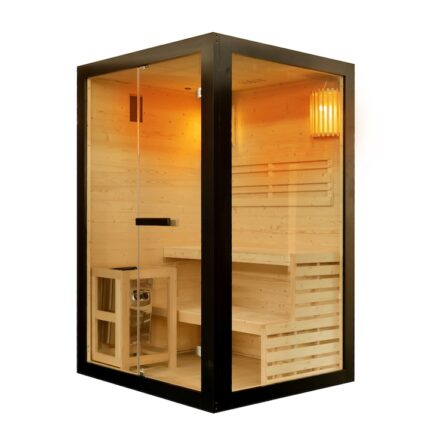 Sauna Finlandeza, Panorama Black, 120x130x200 cm, 2 persoane