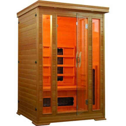 Sauna cu infrarosu pentru 2 persoane, Hemlock Canadian, 124 x 116 x 190 cm, 1750 W