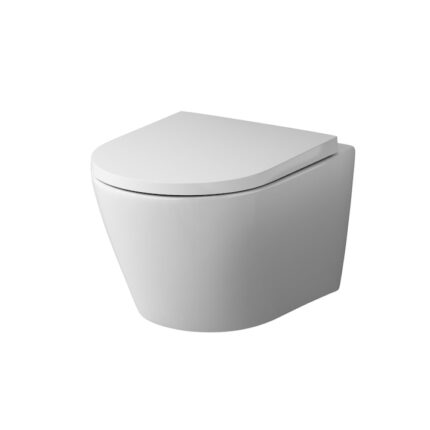 Vas de toaleta WC AM.PM CNA1700SC Sense montare pe perete, FlashClean cu scaun microlift