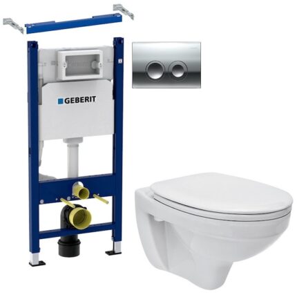 ALL IN ONE Incastrat - Geberit + Cersanit Delphi - Gata de montaj - Vas wc Suspendat Cersanit Delphi + Capac softclose + Rezervor Geberit