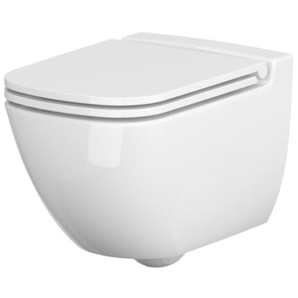 WC suspendat cu capac slim Cersanit K701-103, demontare rapida, 54x41x36.5 cm