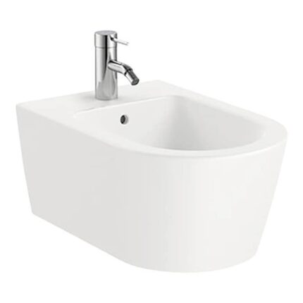 Bideu suspendat Roca Inspira Round 37x56 cm alb