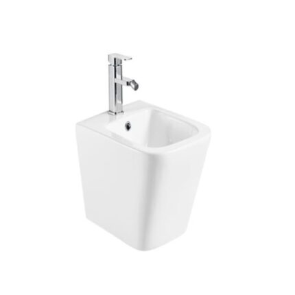 Bideu suspendat, capac soft close, ROMSTAL SQUARE, alb, fara baterie, 48,5x34,5 cm