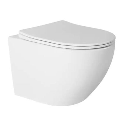 Vas de toaleta suspendat, Granitan, fara margine, ceramica, alb