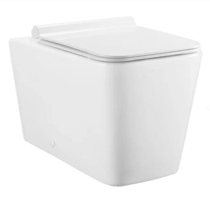 Vas wc Alfonso Rimless montaj pe podea, capac slim, 56x35 cm, Alb, ceramica sanitara