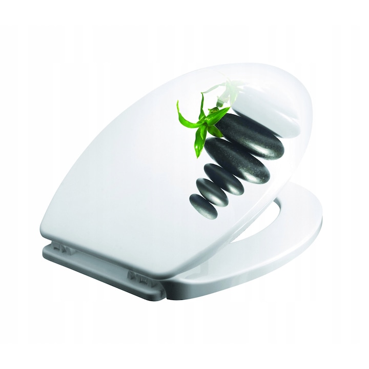 Capac toaleta, Bisk, Plastic, Alb