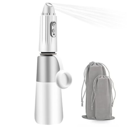Pulverizator portabil pentru bideu de calatorie, cu geanta de calatorie si cablu USB, reincarcabil, presiunea apei reglabila, design ergonomic compact, pentru curatarea igienei personale, WALALLA, Alb