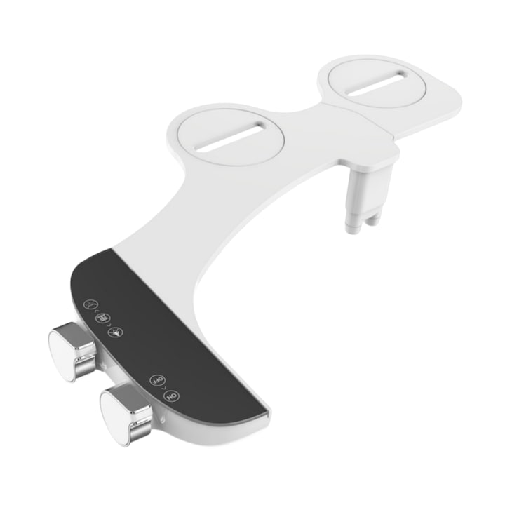Bideu non-electric, GOSTOCK®, Pentru igiena personala, cu spalare, Control de Presiune, Atasabil la vasul de toaleta, Alb Nature