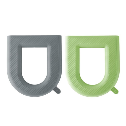 Husa pentru capac WC, FreeBiz®, EVA, 2 piese, instructiuni de montare incluse, marime universala, Gri/Verde