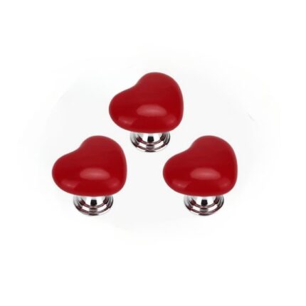 Set 3 Butoane in forma de inima pentru vas de toaleta, multifunctionale, rosu