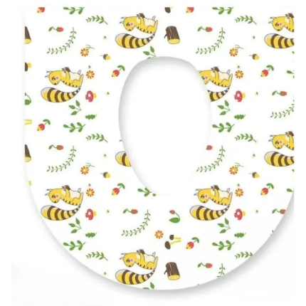 Protectie toaleta cu fixare adeziva de unica folosinta model veverite in set de 20 bucati ambalate individual