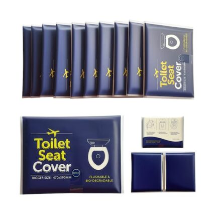 Set 50 Pachete Huse de Toaleta Rqiurpn, Antibacteriene, Albe, 170x115x60mm