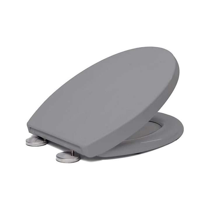 Capac toaleta cu inchidere lenta, gri, Vivo WTS-113