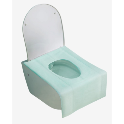 Set 10 capace pentru scaune de toaleta rezistente la stropire, Fantasy, impermeabile, 40x60cm, verde deschis