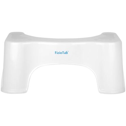 Taburet WC FizioTab® Mic, Solutia Naturala Impotriva Constipatiei Si Hemoroizilor, Scaun Suport Picioare WC, Scaunel Inaltator WC Pentru Pozitia Ghemuit Corecta Pe Toaleta, 1 buc, Alb, Inaltime 17 cm
