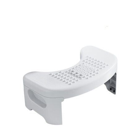 Scaunel Pliabil WC FizioTab®, Impotriva Constipatiei si Hemoroizilor, Pentru Pozitia Ghemuit Corecta Pe WC, Adulti si Copii, 1 buc, Alb, Inaltime 18 cm