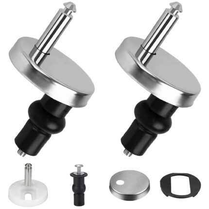 Set 2 fixare pentru colacul de toaleta, Minetgnon®, Otel inoxidabil/Plastic, Universal, Argintiu/Negru