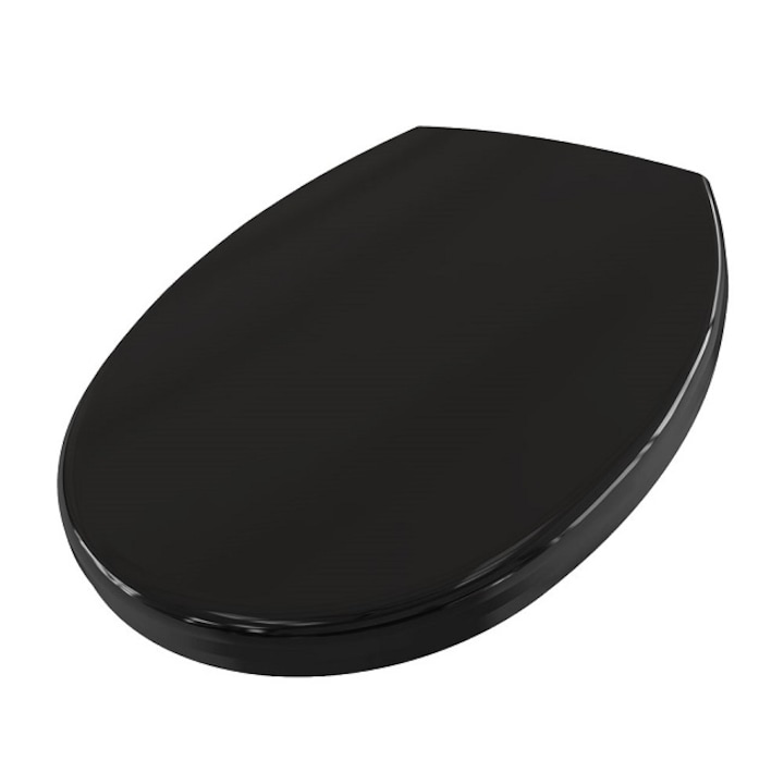 Capac WC cu inchidere lenta si sistem easy clean Sanit-Plast Ronda, duroplast, negru
