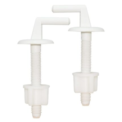 Set 10 suruburi fixare capac wc, plastic, alb