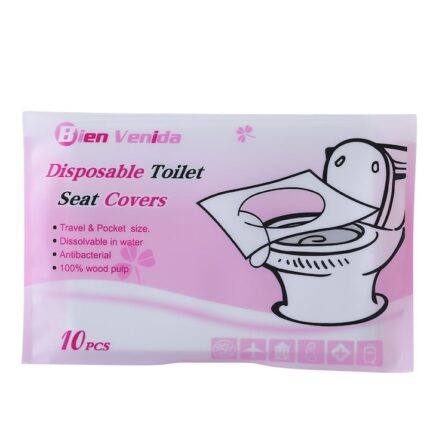 Set 10 hartii colac WC, Unica folosinta, 36x42 cm, Alb