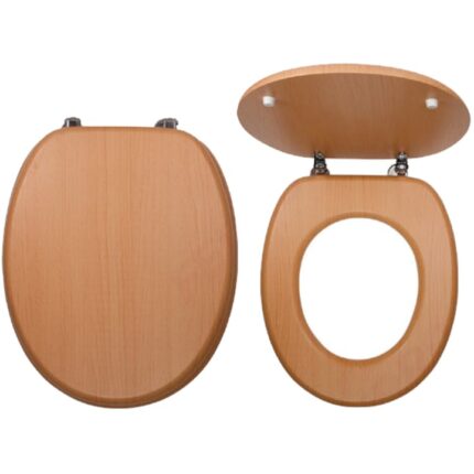 Capac WC Ferro BUK, lemn de fag rosiatic, natur, 43.5x37.2 cm