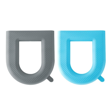 Husa pentru capac WC, FreeBiz®, EVA, 2 piese, instructiuni de montare incluse, marime universala, Gri/Albastru