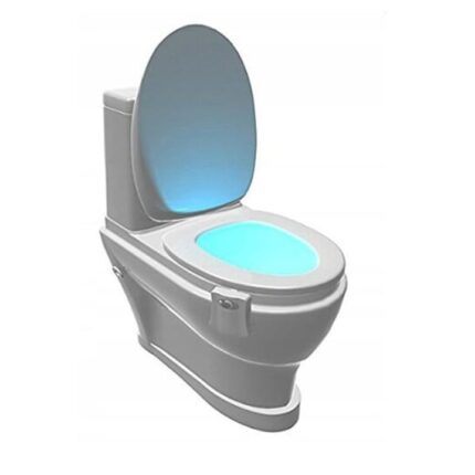 Lampa LED pentru toaleta DECORTREND, cu senzor de miscare, lumini colorate, 7x6.6x1.7cm