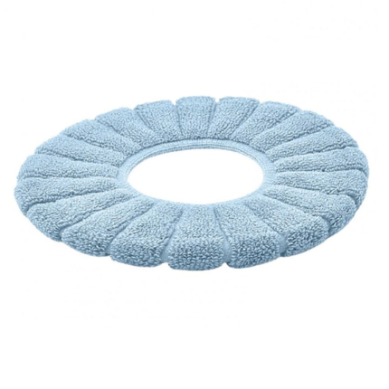 Husa Ventoo® pentru capac WC, pufoasa, material flausat, instructiuni de montare incluse, marime universala, albastru