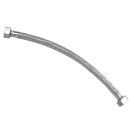 Racord flexibil din otel inoxidabil, pentru instalatii sanitare, bazine WC, Lungime 50cm 1/2 x 3/8 FF, argintiu