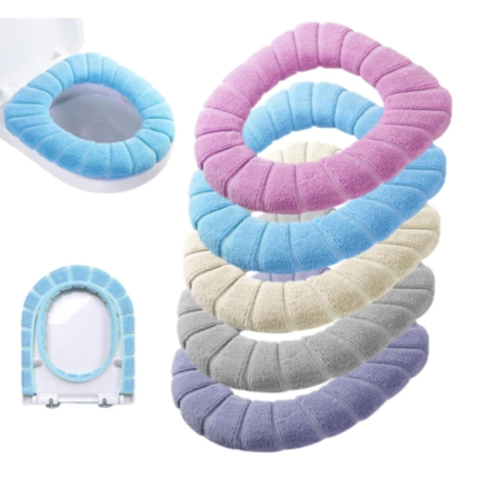 Set 5 perne groase pentru scaunul de toaleta, Bumbac, Multicolor