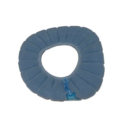 Husa scaun toaleta pufoasa, material elastic flausat, marime universala, bleu