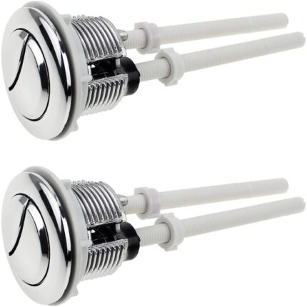 Set butoane pentru vasul de toaleta, 38 mm, Argintiu, 2 piese
