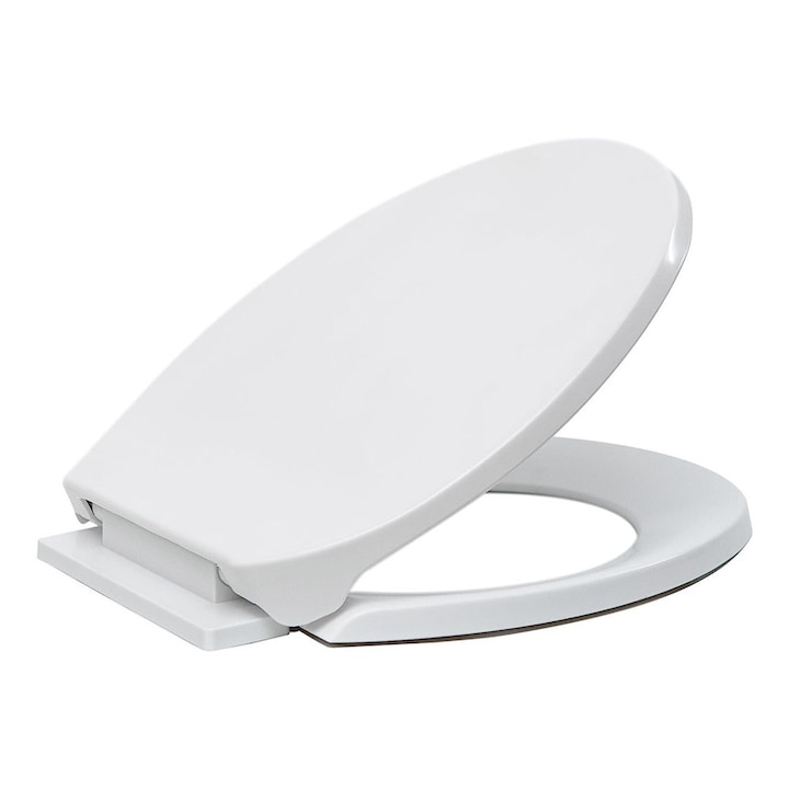 Capac alb pentru toaleta, in forma de O, inchidere silentioasa, Vivo, WTS-07B