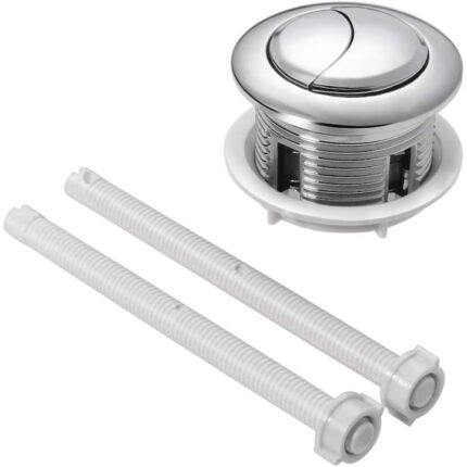 Buton de apasare dubla toaleta, Sunmostar, Plastic, Argintiu