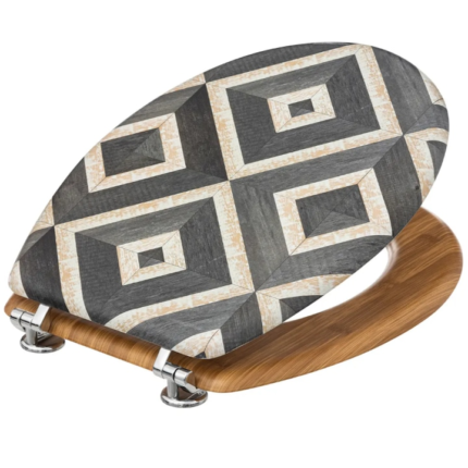 Capac toaleta, Canvas geometry, MDF, universal, 36 x 42.5 x H.5.35 cm, 3.5 kg