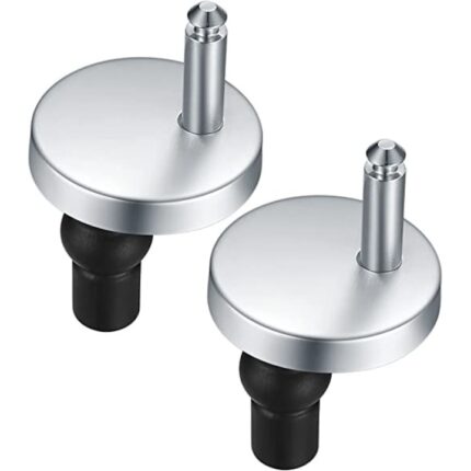 Set 2 dispozitive de fixare pentru balamale de toaleta, Otel inoxidabil/Cauciuc, Argintiu
