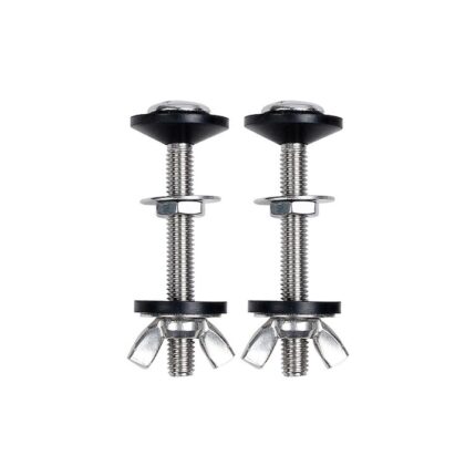 Set 2 suruburi pentru vasul de toaleta, Inox, 74x16x8mm, Argintiu/Negru