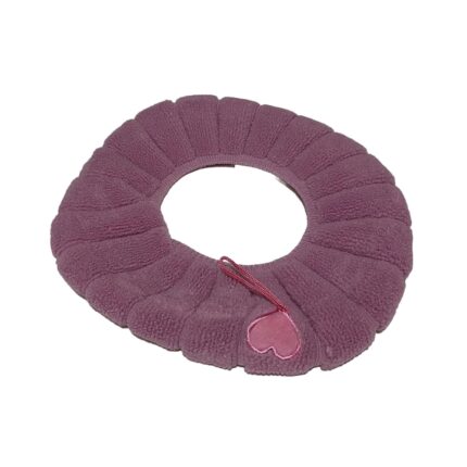 Husa scaun toaleta pufoasa, material elastic flausat, marime universala, roz