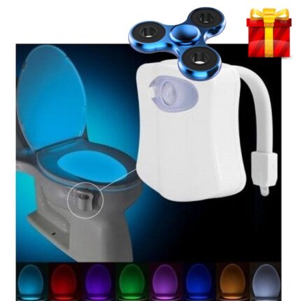 Pachet Lampa LED pentru iluminare ambientala Toaleta WC in Diferite Culori cu Senzor de Miscare + Spinner