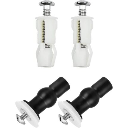 Set 4 suruburi fixare colac toaleta, JENUOS®, Durabil si robust, rezistent la rugina si anticoroziune, Universal, Alb/Negru