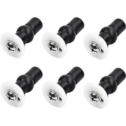 Set 6 balamale colac toaleta, Sunmostar, Otel inoxidabil/Cauciuc, Negru