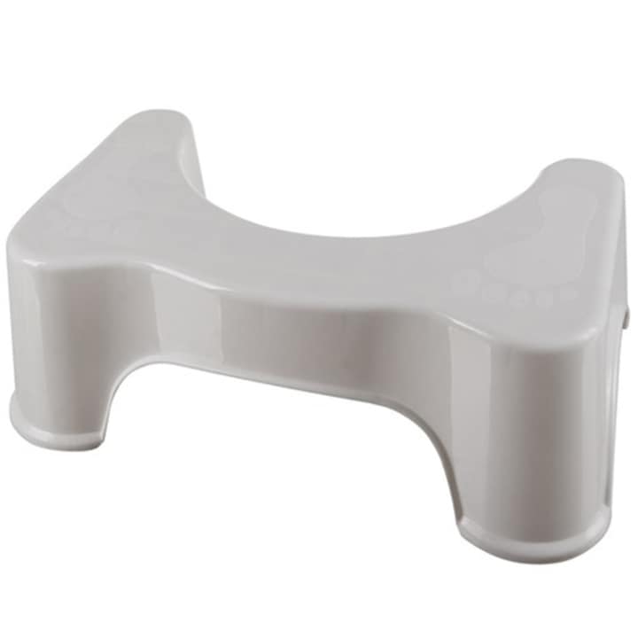 Taburet inaltator pentru toaleta CLASStitude, solutie naturala impotriva constipatiei, plastic rezistent, anti-alunecare, 42 x 17 x 26 cm, Alb