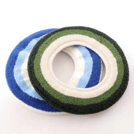 Set 2 huse pentru scaun de toaleta, Tricot acril, 30 x 30 cm, Multicolor