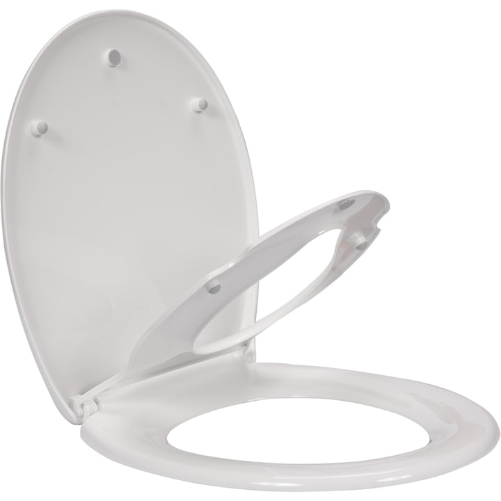 Capac toaleta, Fala, Polipropilena, 2 in 1, Alb