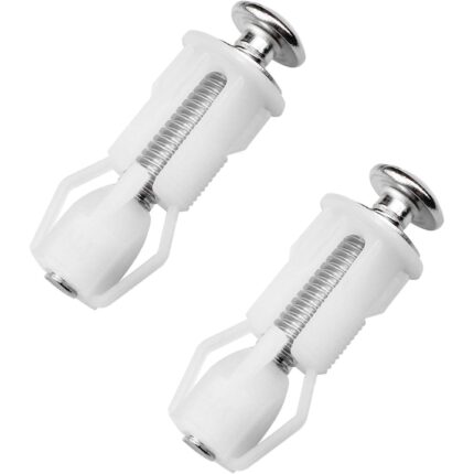 Set 2 suruburi si piulite pentru vas toaleta, KkvoGmle, inox, alb, 14mm