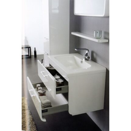 Lavoar compozit (chiuveta baie) Kroner 80KZ0005 pentru mobilier baie Beatrice, L.70xA.48xH.16 cm, Alb