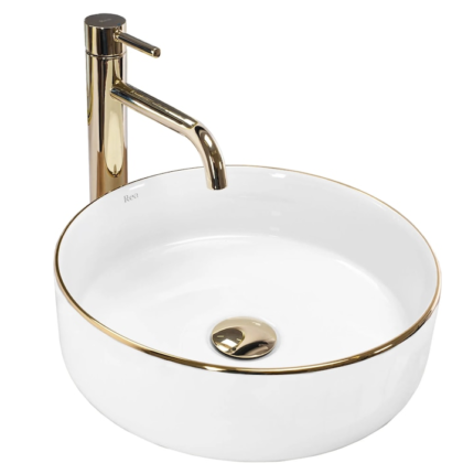 Lavoar pentru Blat Rea Sami Gold Edge Ceramica Sanitara 360x115 mm